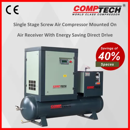 30 HP Tank Mounted Screw Compressor