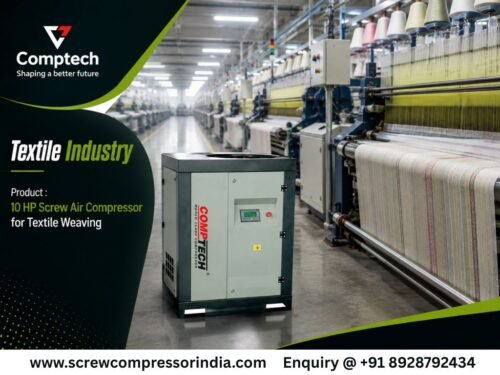 10 HP Screw Compressor for Textile Weaving Applications